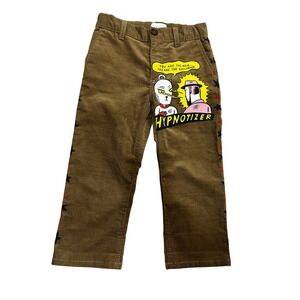 Gucci Kids Brown Corduroy Hypnotizer Star Graphic Pants Size 4